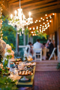 barn wedding dessert table