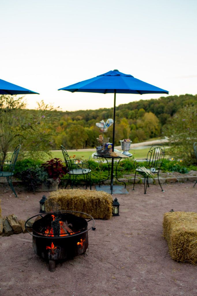 fall wedding bonfire