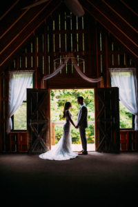 bride and groom rustic barn wedding